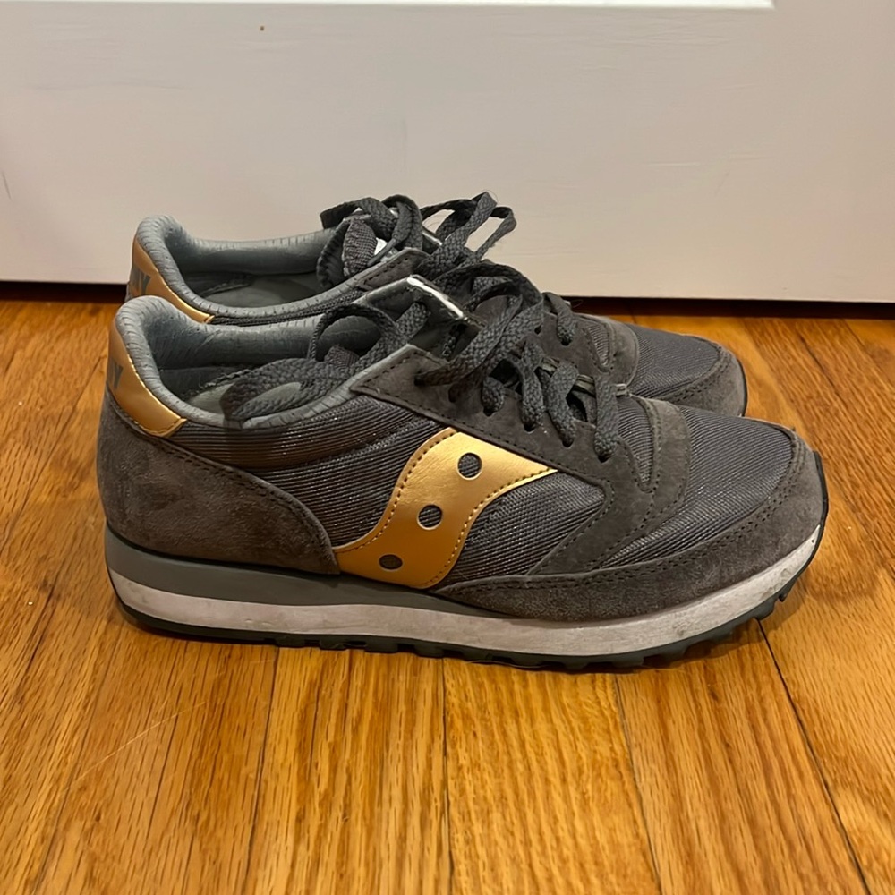 Saucony grey and gold